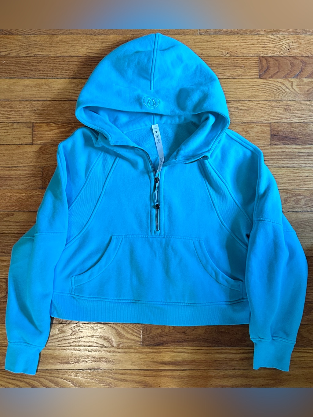 Lululemon Scuba Oversized Half Zip Hoodie M/L Blue Turquoise